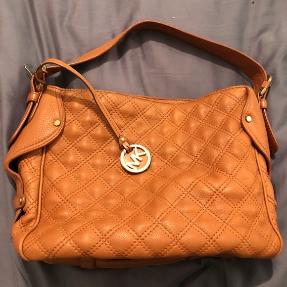 Michael Kors Quilted Brown Leather Shoulder Bag - Picture 2 of 6